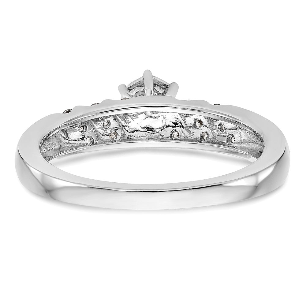 14K Weißgold Trio-Verlobungsring mit echten Diamanten, komplett