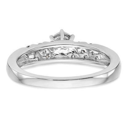 14K Weißgold Trio-Verlobungsring mit echten Diamanten, komplett
