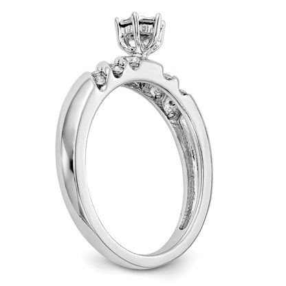 14K Weißgold Trio-Verlobungsring mit echten Diamanten, komplett