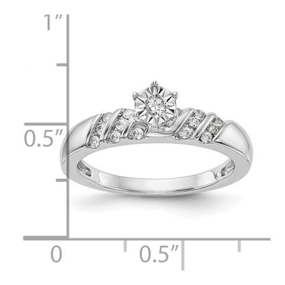 14K Weißgold Trio-Verlobungsring mit echten Diamanten, komplett