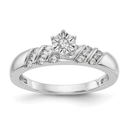 14K Weißgold Trio-Verlobungsring mit echten Diamanten, komplett