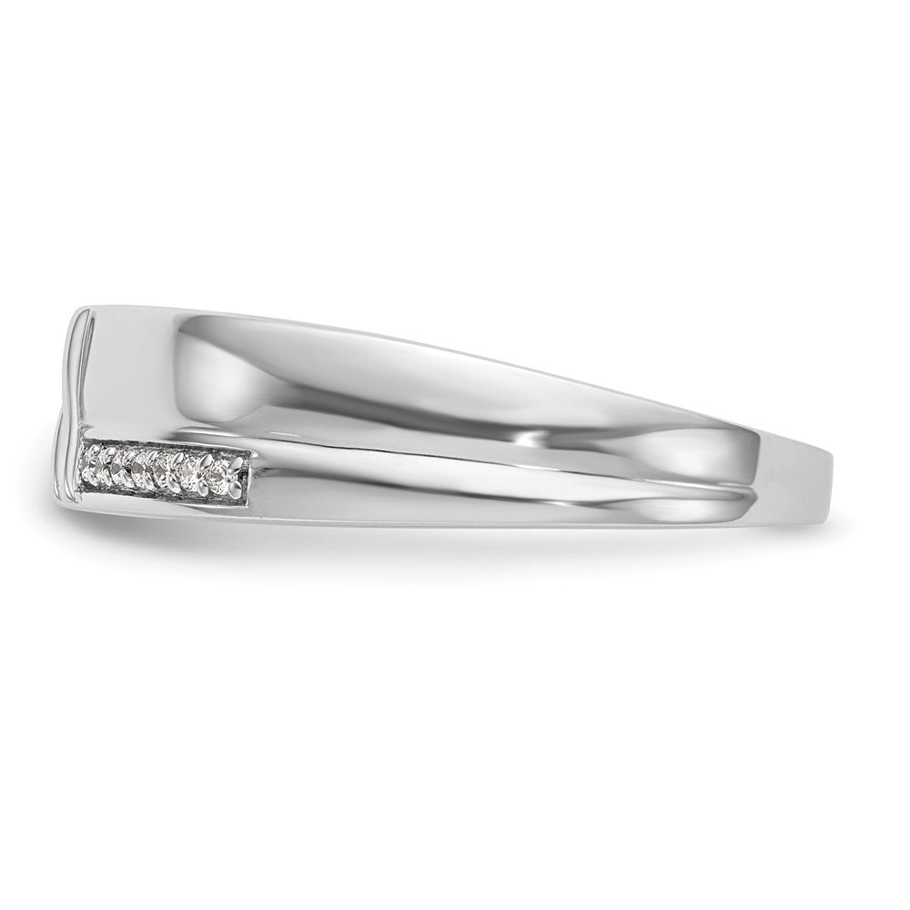 14K Weißgold Herren-Trauring-Set (3-teilig) mit natürlichen Diamanten, komplett besetzt
