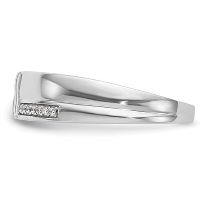 14K Weißgold Herren-Trauring-Set (3-teilig) mit natürlichen Diamanten, komplett besetzt