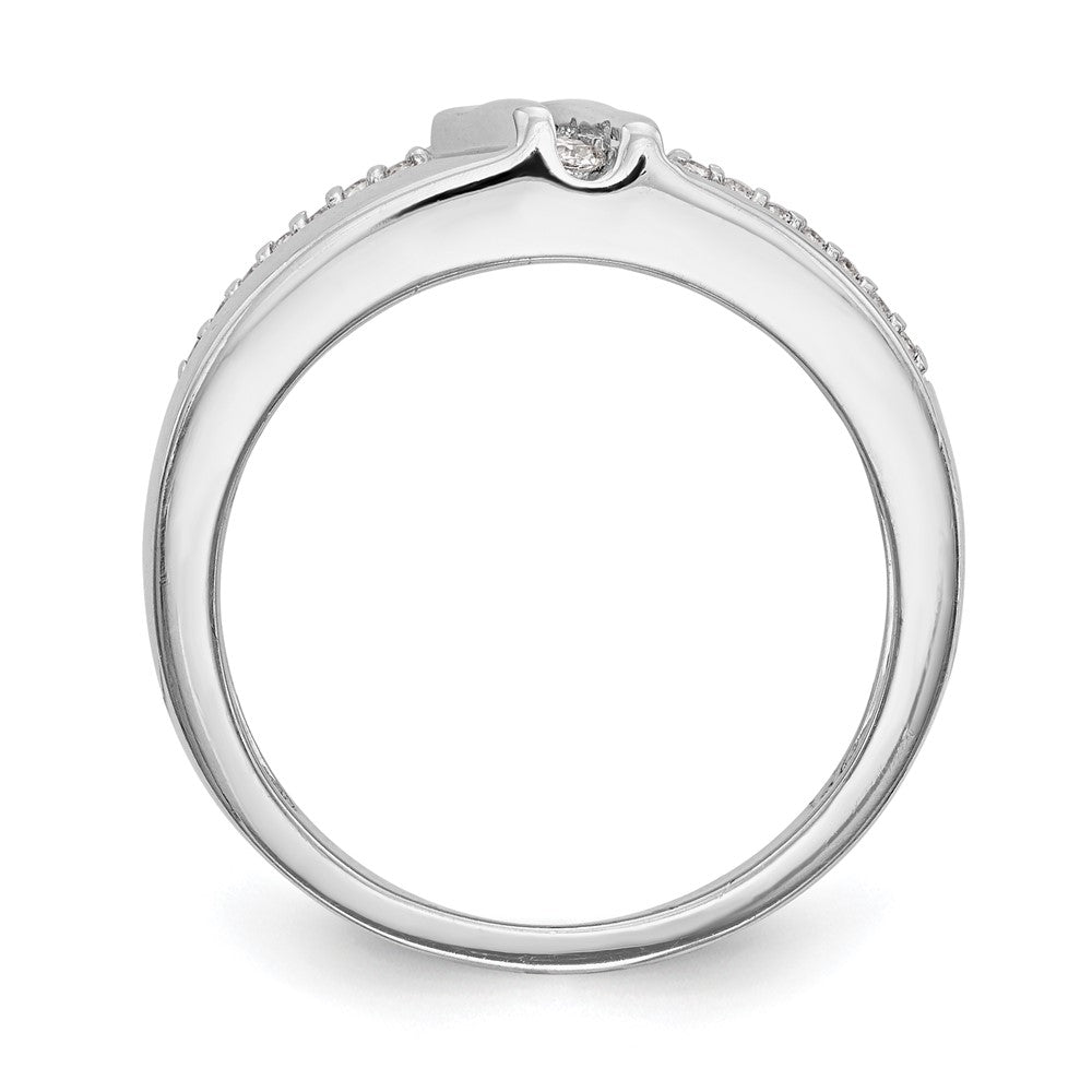 14K Weißgold Trauring-Trio-Set für Damen mit natürlichen Diamanten