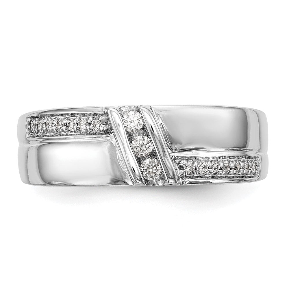 14K Weißgold Trauring-Trio-Set für Damen mit natürlichen Diamanten