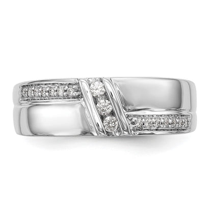 14K Weißgold Trauring-Trio-Set für Damen mit natürlichen Diamanten