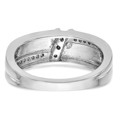 14K Weißgold Trauring-Trio-Set für Damen mit natürlichen Diamanten