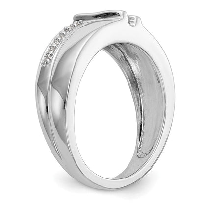 14K Weißgold Trauring-Trio-Set für Damen mit natürlichen Diamanten