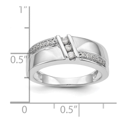 14K Weißgold Trauring-Trio-Set für Damen mit natürlichen Diamanten