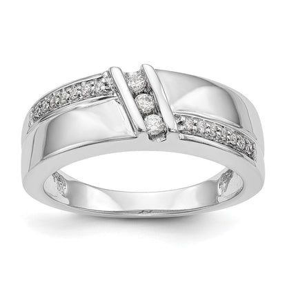 14K Weißgold Trauring-Trio-Set für Damen mit natürlichen Diamanten