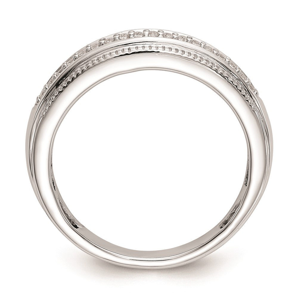 14K Weißgold Herren-Trio-Eheringe mit natürlichen Diamanten, vollständig besetzt