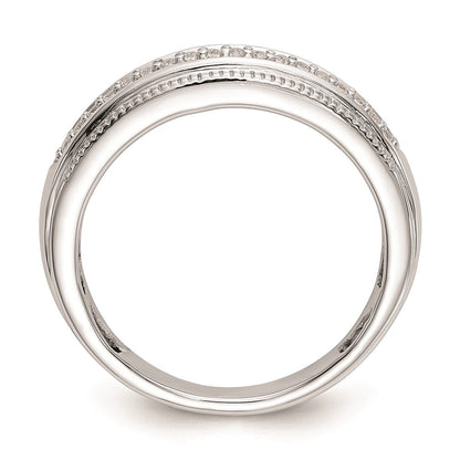 14K Weißgold Herren-Trio-Eheringe mit natürlichen Diamanten, vollständig besetzt
