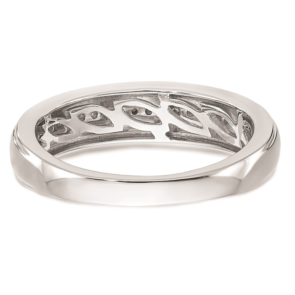 14K Weißgold Herren-Trio-Eheringe mit natürlichen Diamanten, vollständig besetzt