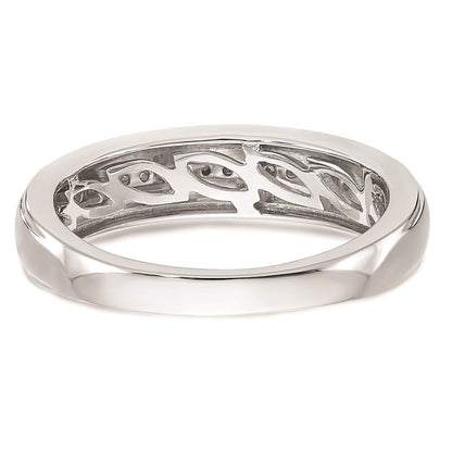 14K Weißgold Herren-Trio-Eheringe mit natürlichen Diamanten, vollständig besetzt
