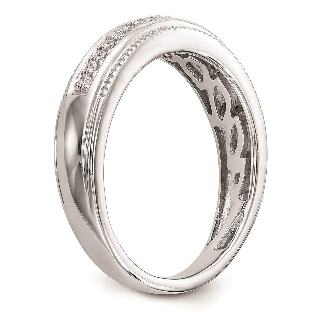 14K Weißgold Herren-Trio-Eheringe mit natürlichen Diamanten, vollständig besetzt