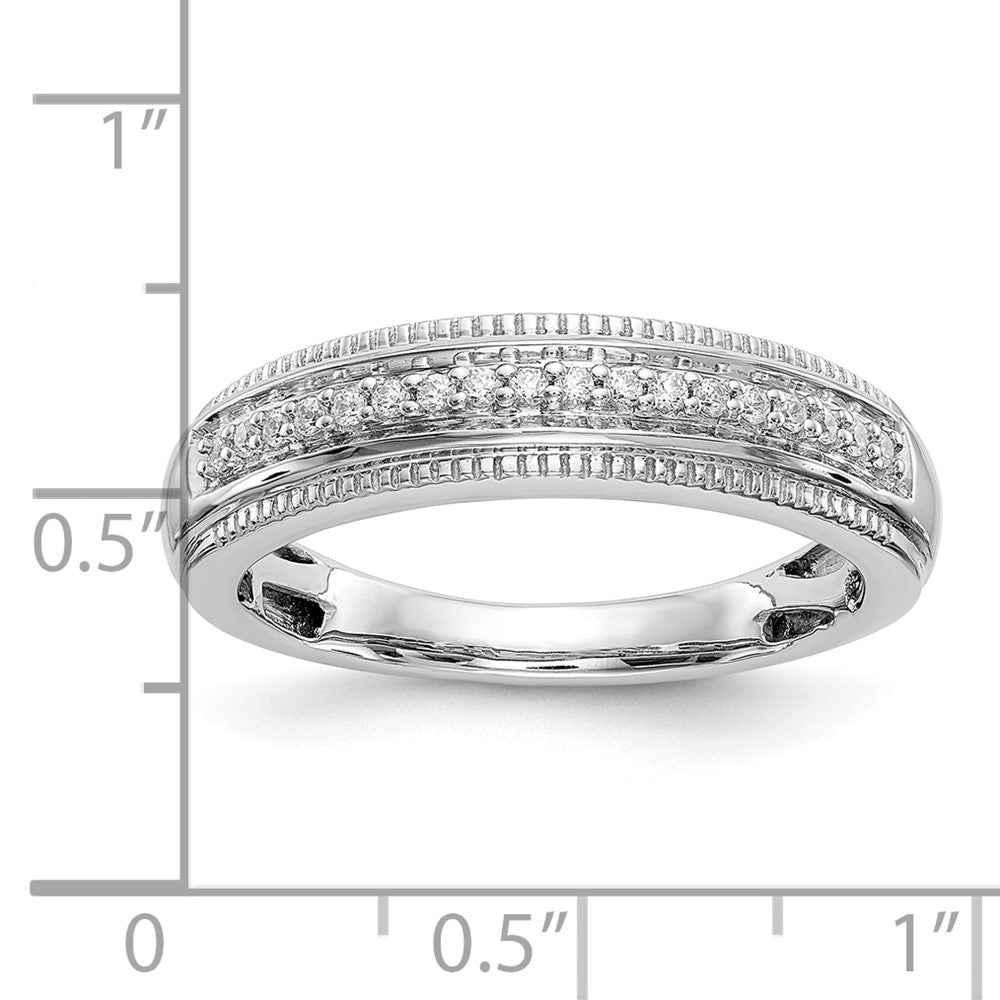 14K Weißgold Herren-Trio-Eheringe mit natürlichen Diamanten, vollständig besetzt