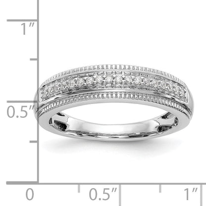 14K Weißgold Herren-Trio-Eheringe mit natürlichen Diamanten, vollständig besetzt