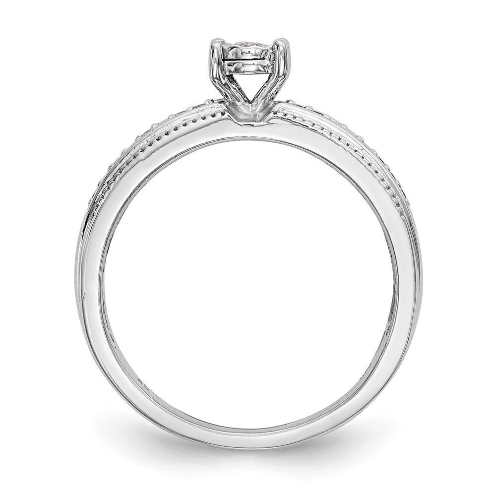 14K Weißgold Diamant-Trio Verlobungsring-Set