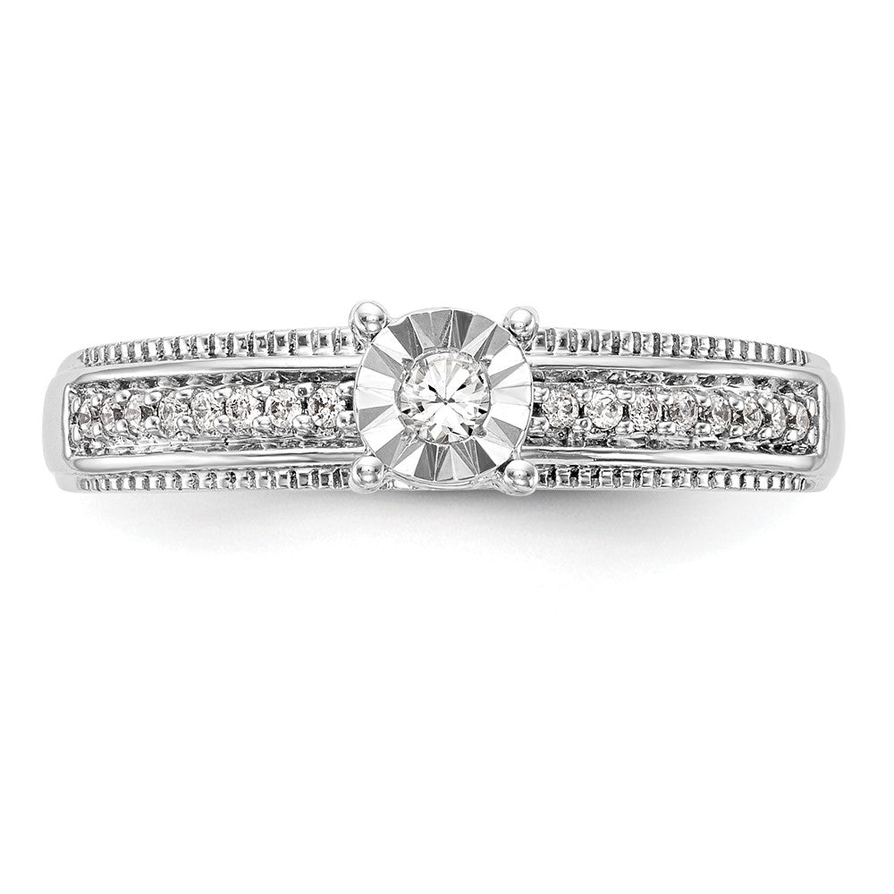 14K Weißgold Diamant-Trio Verlobungsring-Set