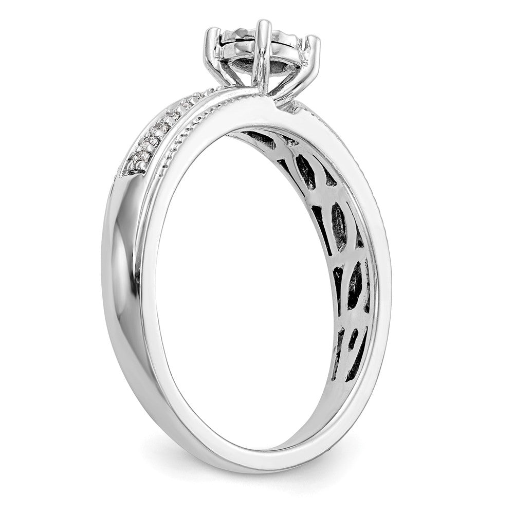 14K Weißgold Diamant-Trio Verlobungsring-Set
