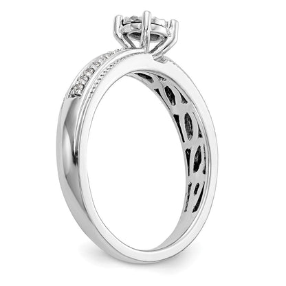14K Weißgold Diamant-Trio Verlobungsring-Set