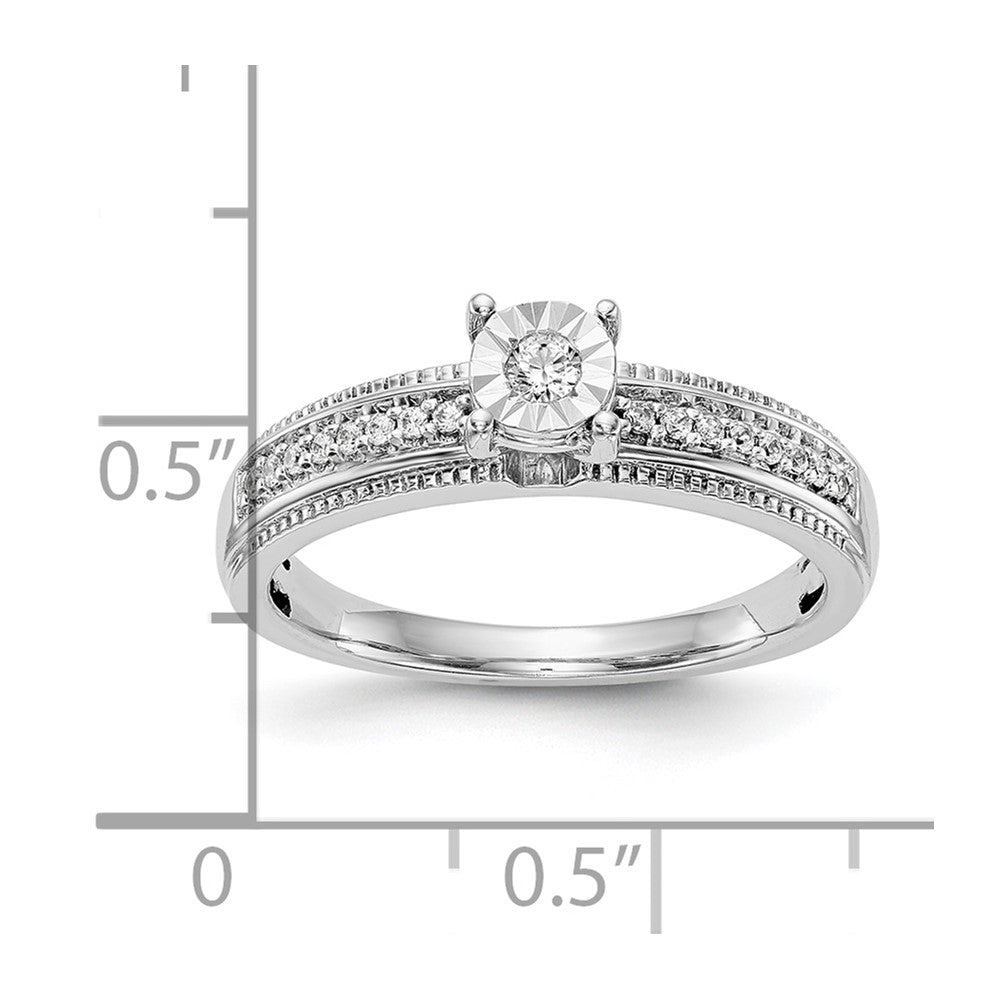 14K Weißgold Diamant-Trio Verlobungsring-Set