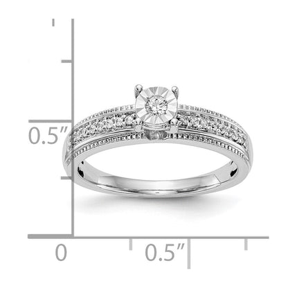 14K Weißgold Diamant-Trio Verlobungsring-Set