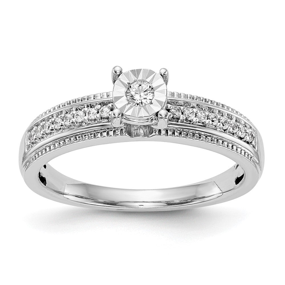 14K Weißgold Diamant-Trio Verlobungsring-Set