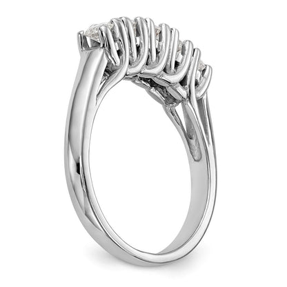14K Weißgold Ehering mit 5 Diamanten