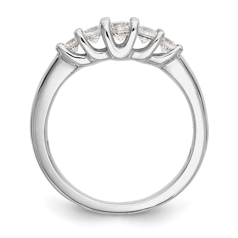 14K Weißgold Ehering mit 5 natürlichen Diamanten, 0,5 ct. Gesamtgewicht