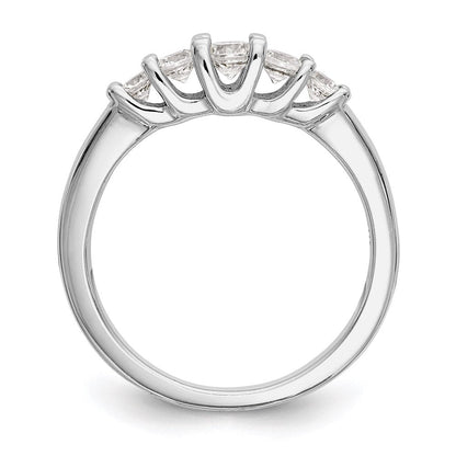 14K Weißgold Ehering mit 5 natürlichen Diamanten, 0,5 ct. Gesamtgewicht