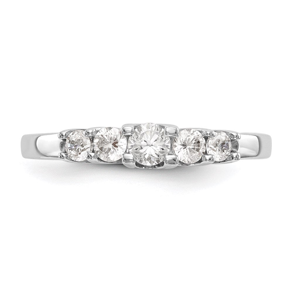 14K Weißgold Ehering mit 5 natürlichen Diamanten, 0,5 ct. Gesamtgewicht