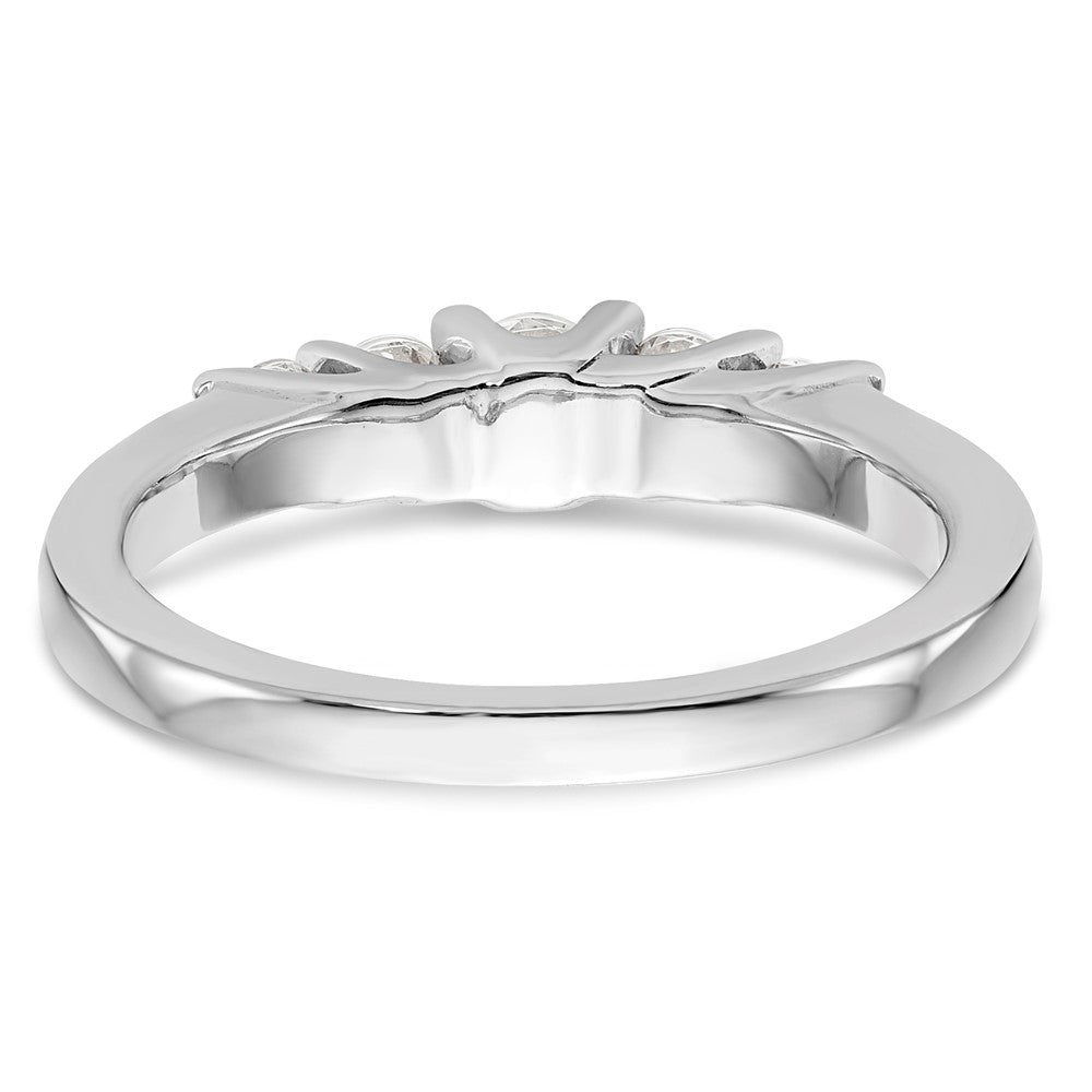 14K Weißgold Ehering mit 5 natürlichen Diamanten, 0,5 ct. Gesamtgewicht