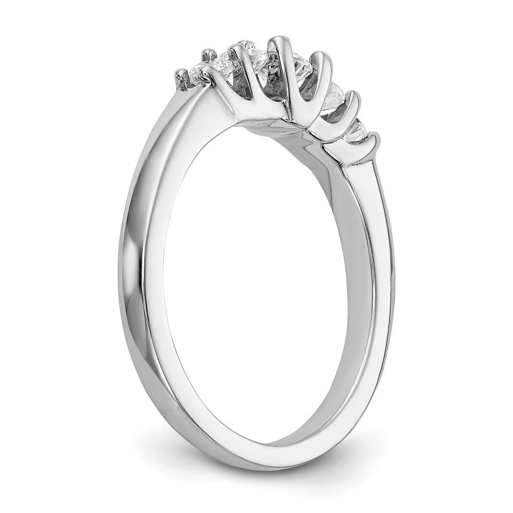 14K Weißgold Ehering mit 5 natürlichen Diamanten, 0,5 ct. Gesamtgewicht
