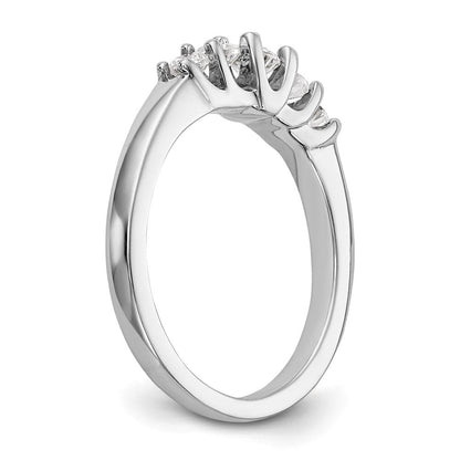 14K Weißgold Ehering mit 5 natürlichen Diamanten, 0,5 ct. Gesamtgewicht