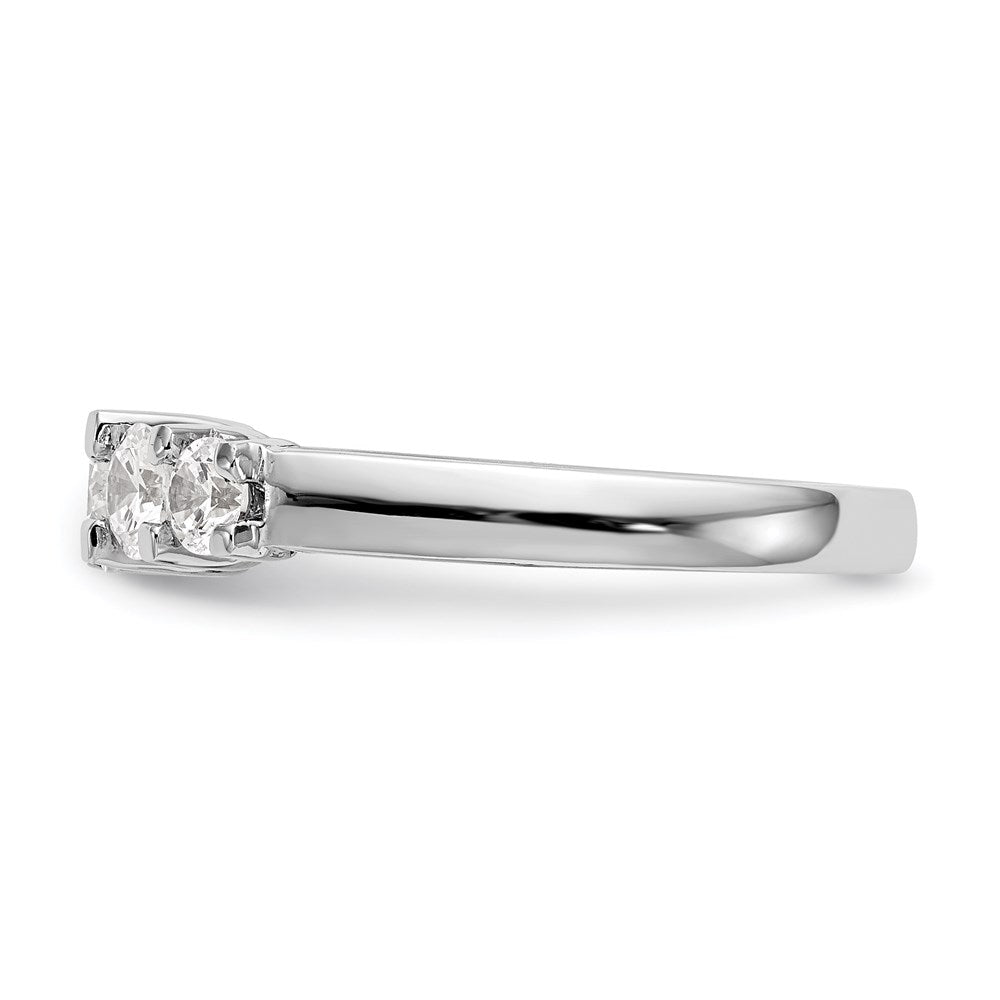 14K Weißgold Ehering mit 5 natürlichen Diamanten, 1,01 ct