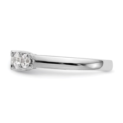 14K Weißgold Ehering mit 5 natürlichen Diamanten, 1,01 ct