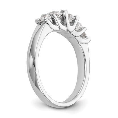 14K Weißgold Ehering mit 5 natürlichen Diamanten, 1,01 ct
