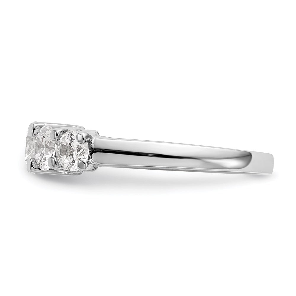 585 Weißgold Ehering mit 5 natürlichen Diamanten, 1,5 ct. Gesamtgewicht