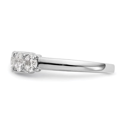 585 Weißgold Ehering mit 5 natürlichen Diamanten, 1,5 ct. Gesamtgewicht
