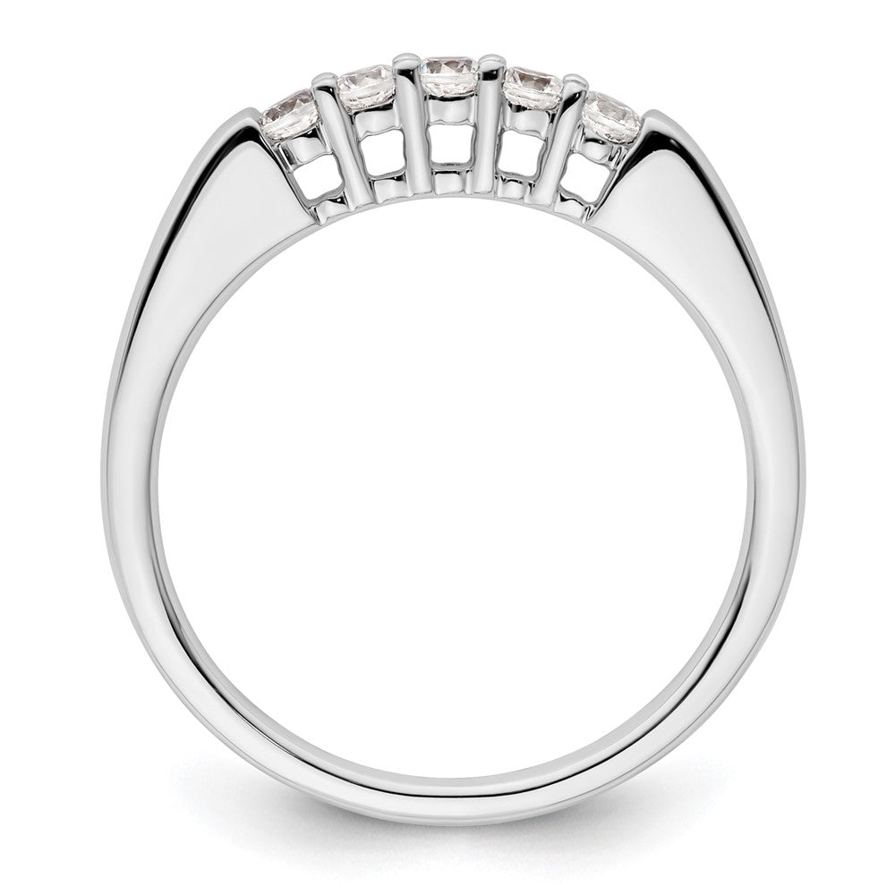 14K Weißgold Ehering mit 5 natürlichen Diamanten