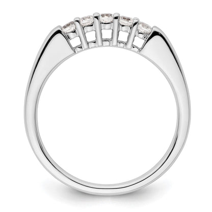 14K Weißgold Ehering mit 5 natürlichen Diamanten