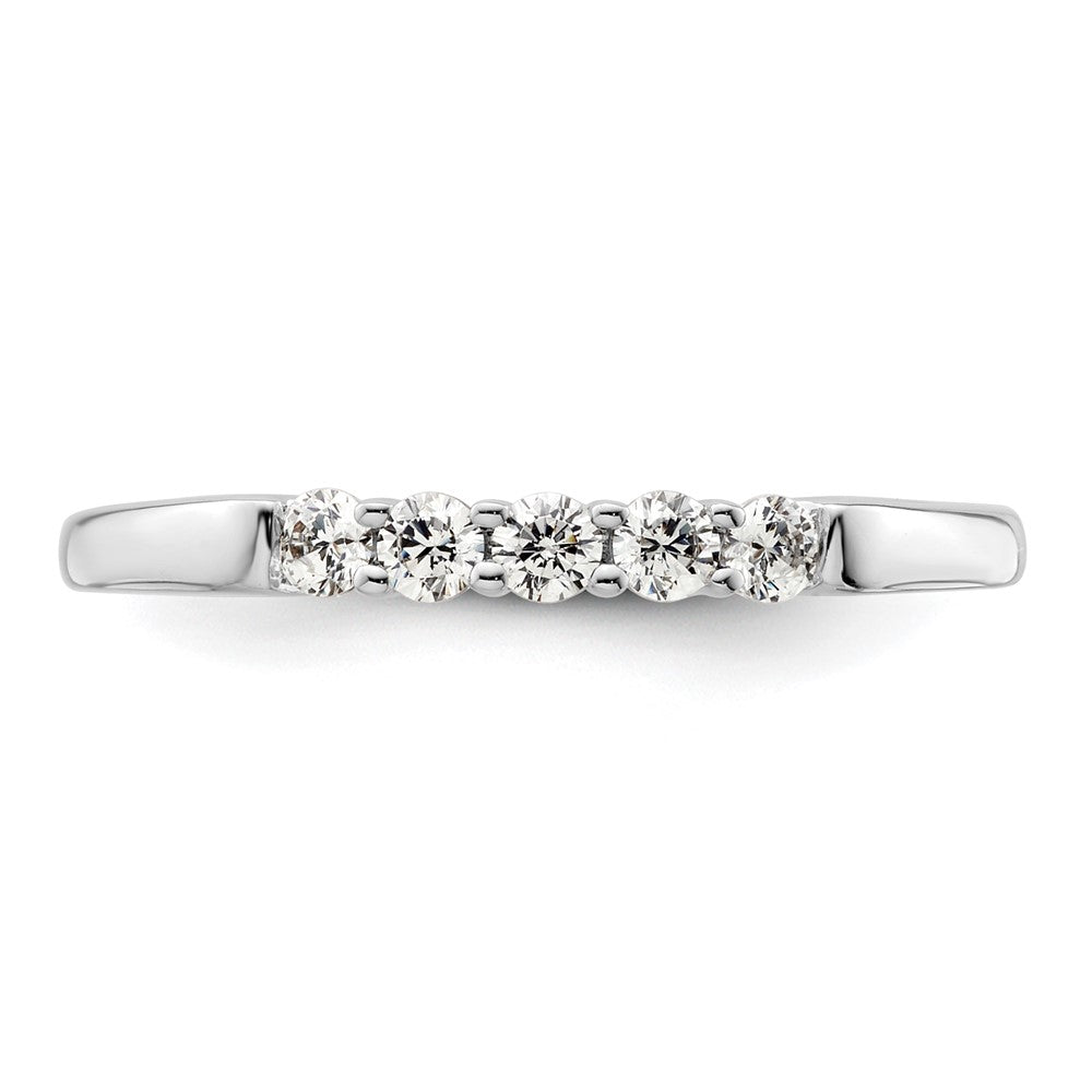 14K Weißgold Ehering mit 5 natürlichen Diamanten