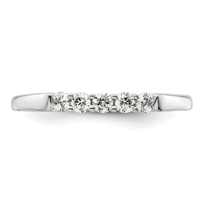 14K Weißgold Ehering mit 5 natürlichen Diamanten