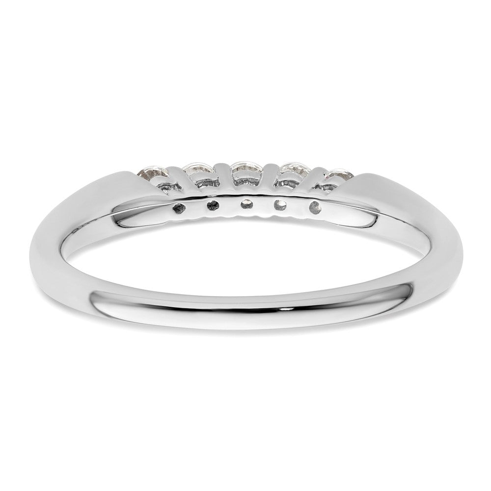 14K Weißgold Ehering mit 5 natürlichen Diamanten