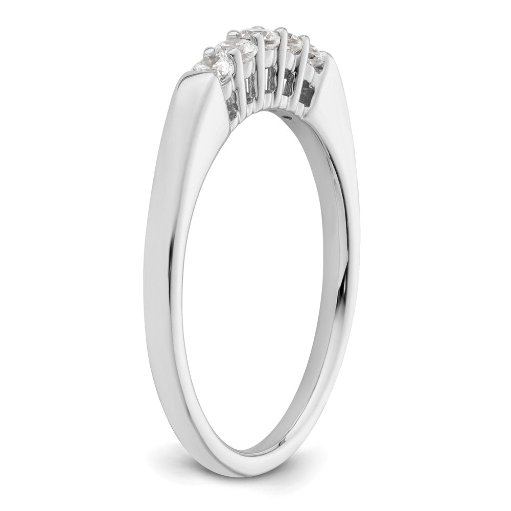 14K Weißgold Ehering mit 5 natürlichen Diamanten