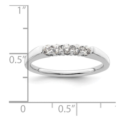14K Weißgold Ehering mit 5 natürlichen Diamanten