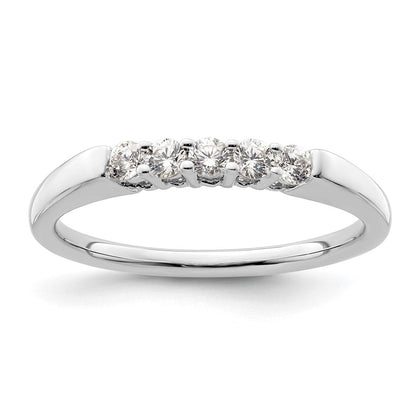 14K Weißgold Ehering mit 5 natürlichen Diamanten