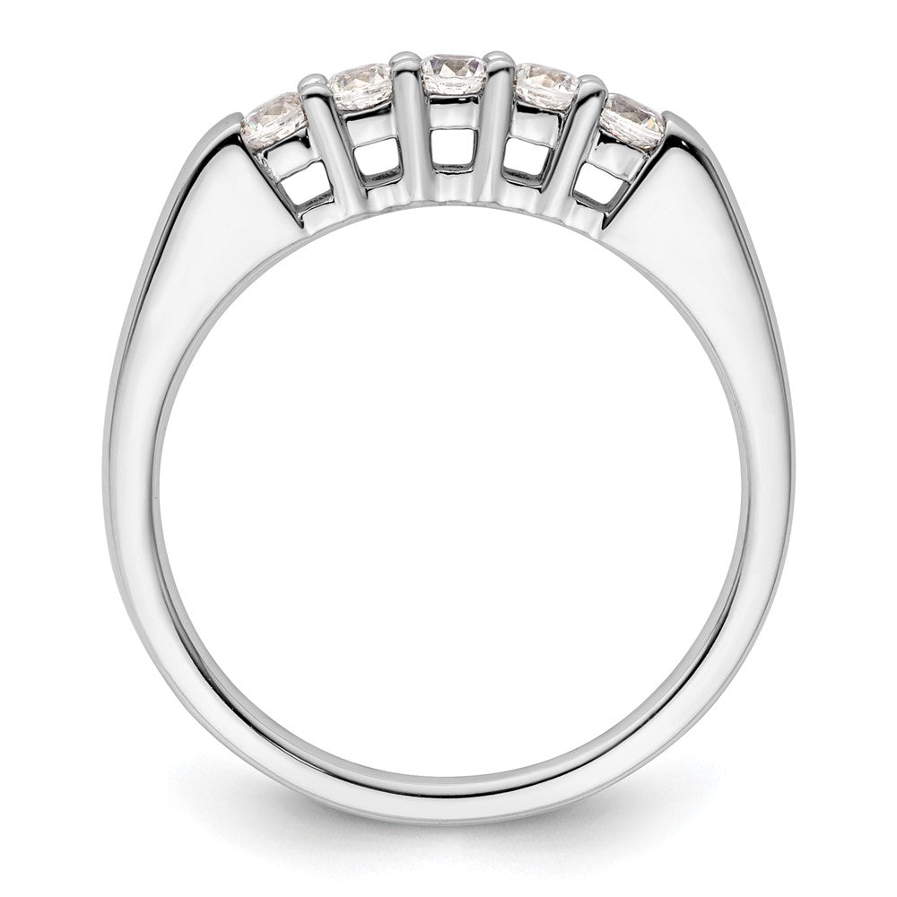 14K Weißgold Ehering mit 5 natürlichen Diamanten