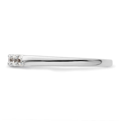 14K Weißgold Ehering mit 5 natürlichen Diamanten